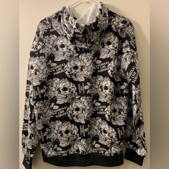 Assholes Live Forever - Sweatshirt - Hoodie - Black n White - M - Picture 2 of 4